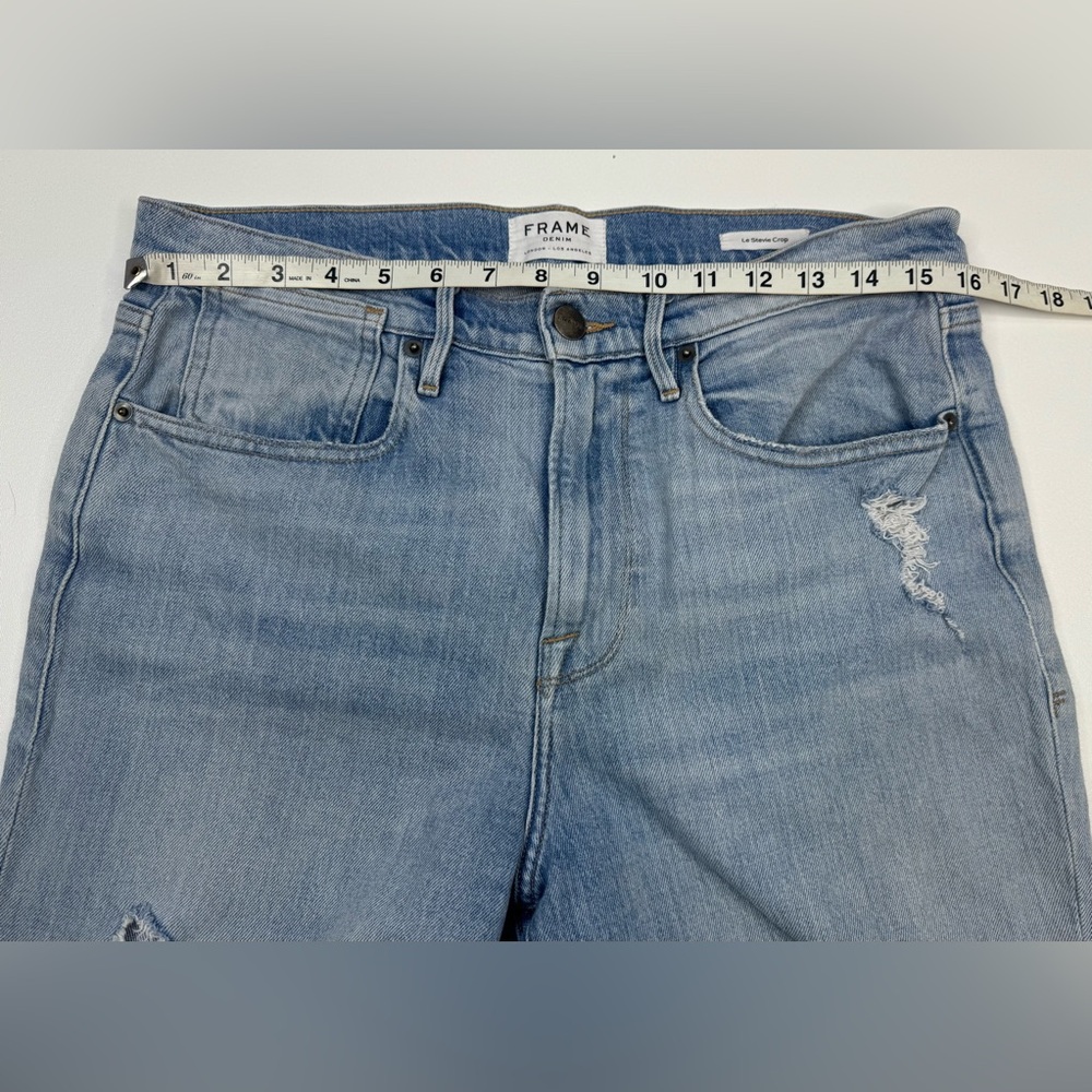 Frame Denim Le Stevie Crop Casbah Distressed Ankle Jeans Size 28 - Picture 5 of 9
